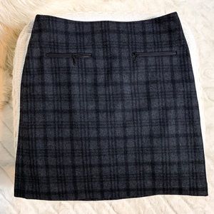 Katherine Barclay Wool Plaid Pencil Skirt